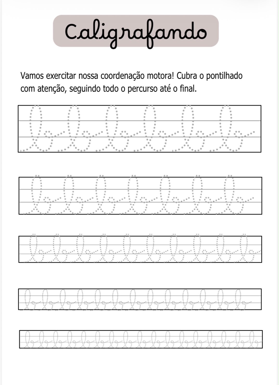 Atividade de coordenação motora pontilhada