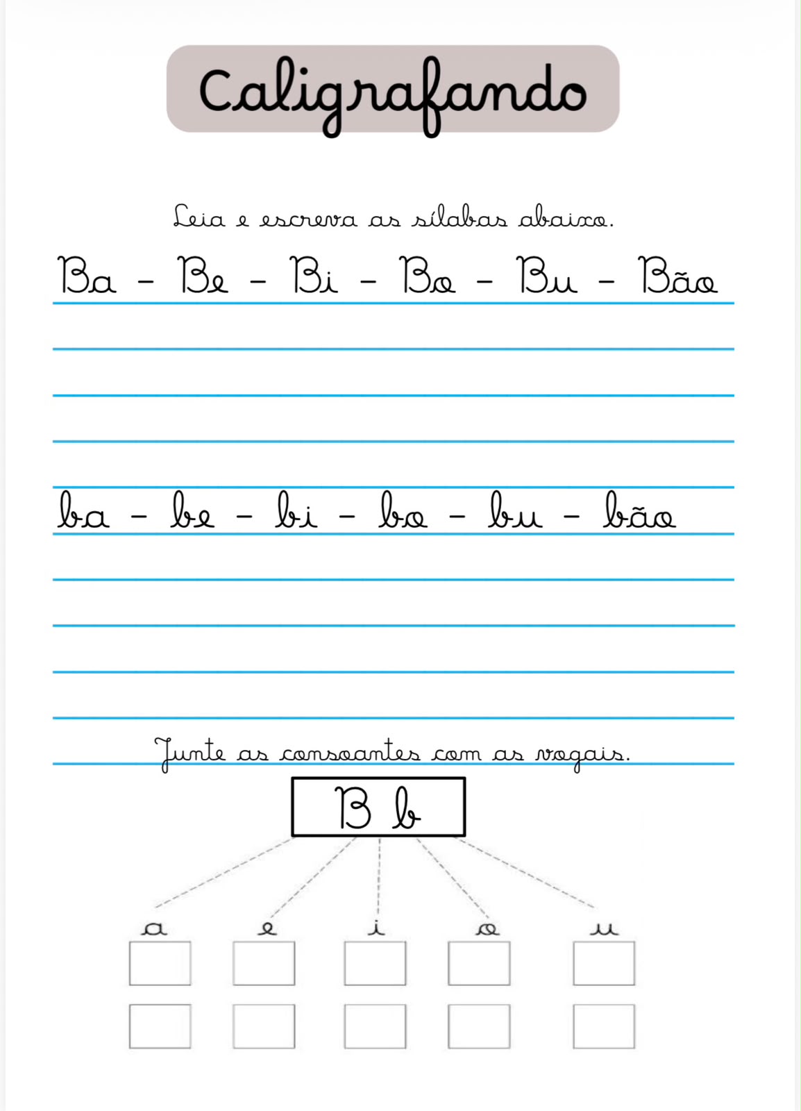 Atividade de sílabas com a letra B